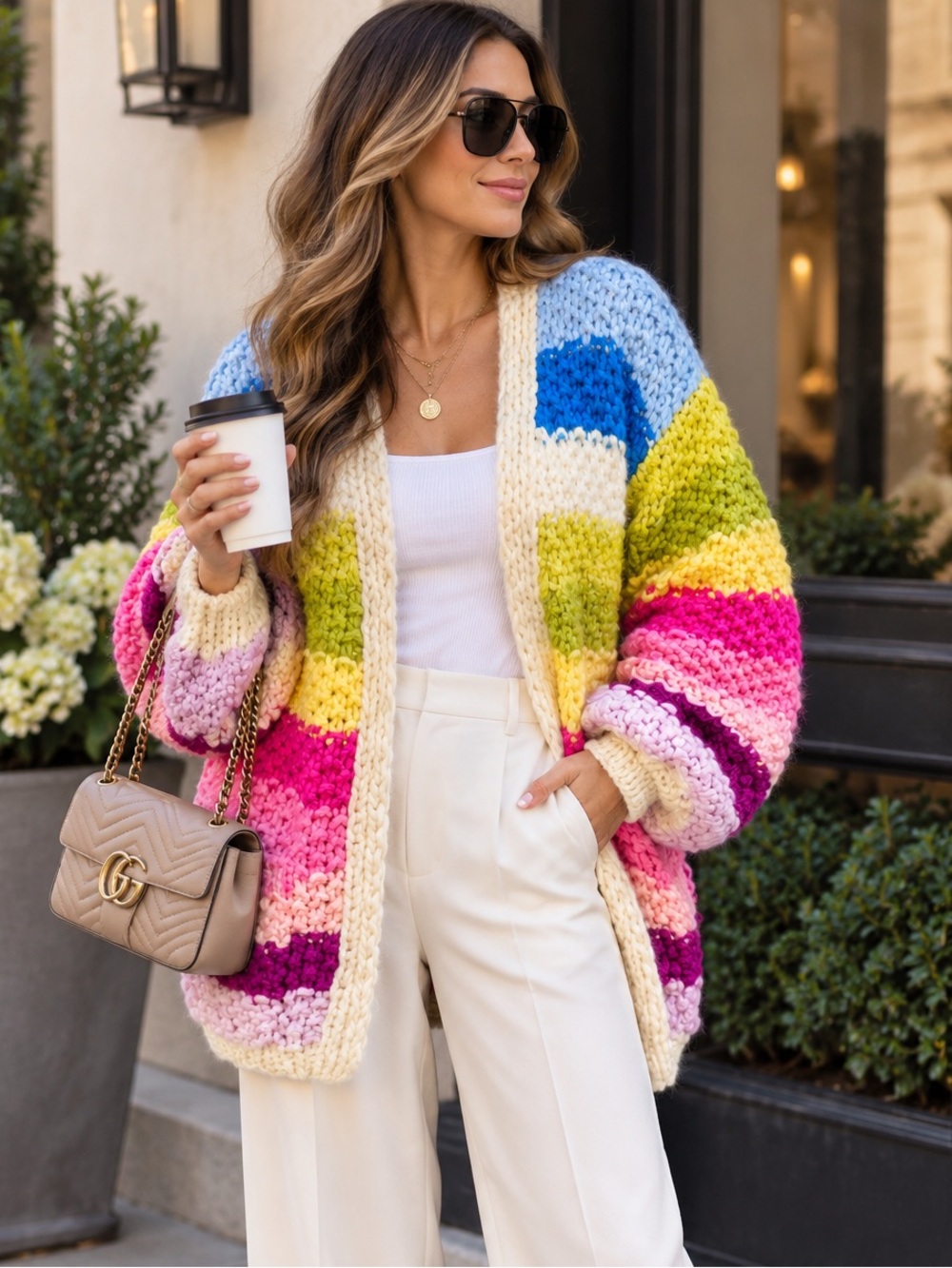 ShopEvelynne Multicolor Chunky Knit Cardigan
